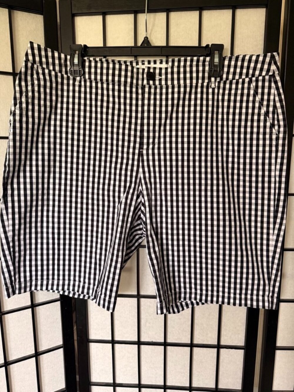 Croft & Barrow Black White Gingham Stretch Bermuda Shorts Size 18